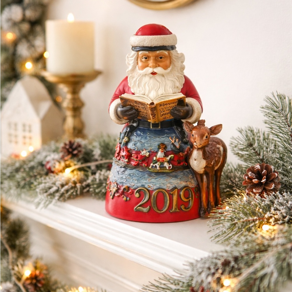 Jim Shore Red, White and Blue Santa with Deer Figurine